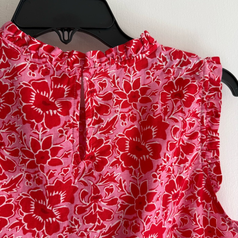 J. Crew Floral Ruffle Trim Sleeveless Blouse - Picture 7 of 8